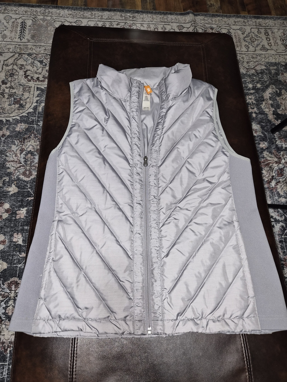 Lucy Light Gray Quilted Sleeveless Vest